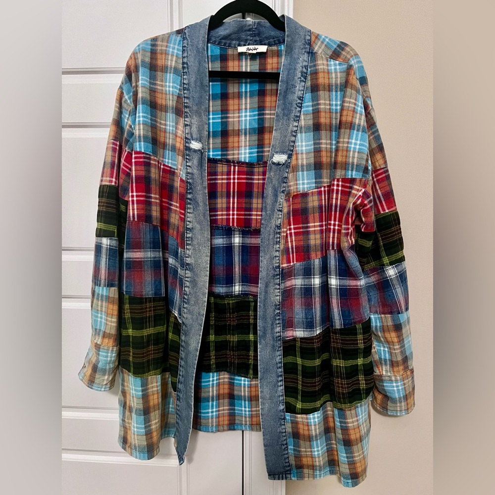 BlueVelvet Brand Mix Flannel Kimono